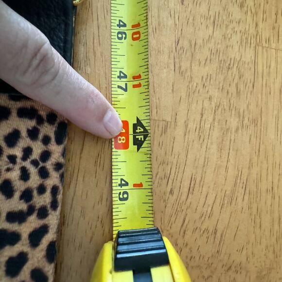 New Cheetah Leopard Print Handbag Strap 1.5" Wide 48" Long Gold Tone Mautto - Picture 10 of 10